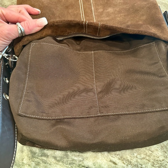 Vintage Y2K Coach Suede Crossbody / Messenger / Chocolate Brown - Picture 8 of 10